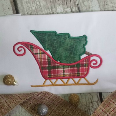 santa sleigh applique